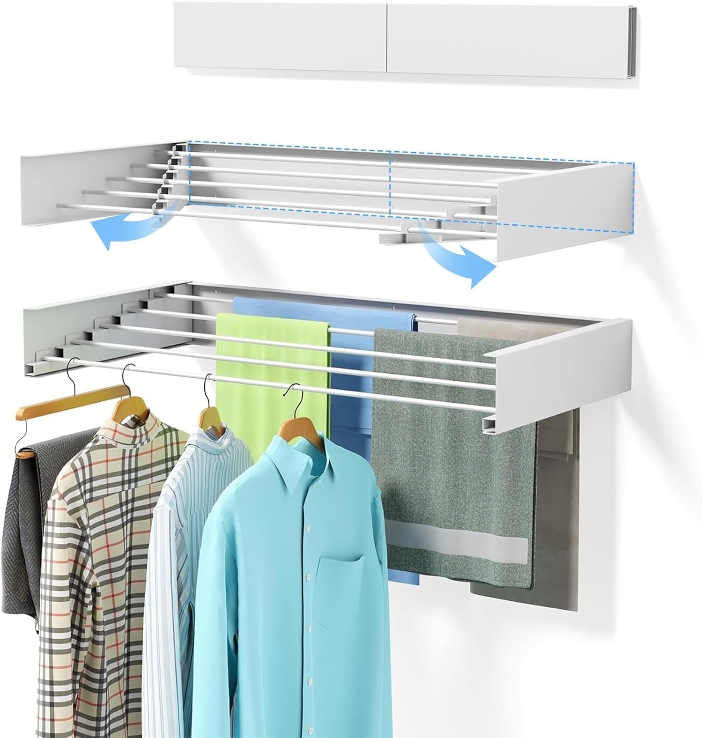 WALLEX Αναδιπλούμενη Επιτοίχια Απλώστρα Ρούχων – Αντοχή 25kg & 6m Μήκος