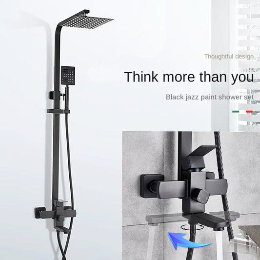 Wallex HydroAxis® – Στήλη Ντους με Ρυθμιζόμενο Ύψος & Περιστρεφόμενο Βρυσάκι | Μαύρο Ματ