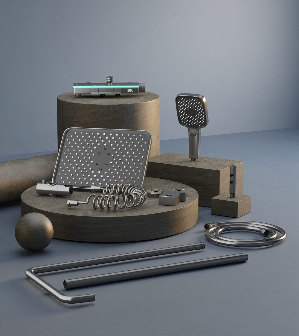 Wallex HydroTech® – Θερμοστατική Στήλη Ντους με Ψηφιακή Οθόνη & 4 Λειτουργίες | Premium Shower Experience - WL140791