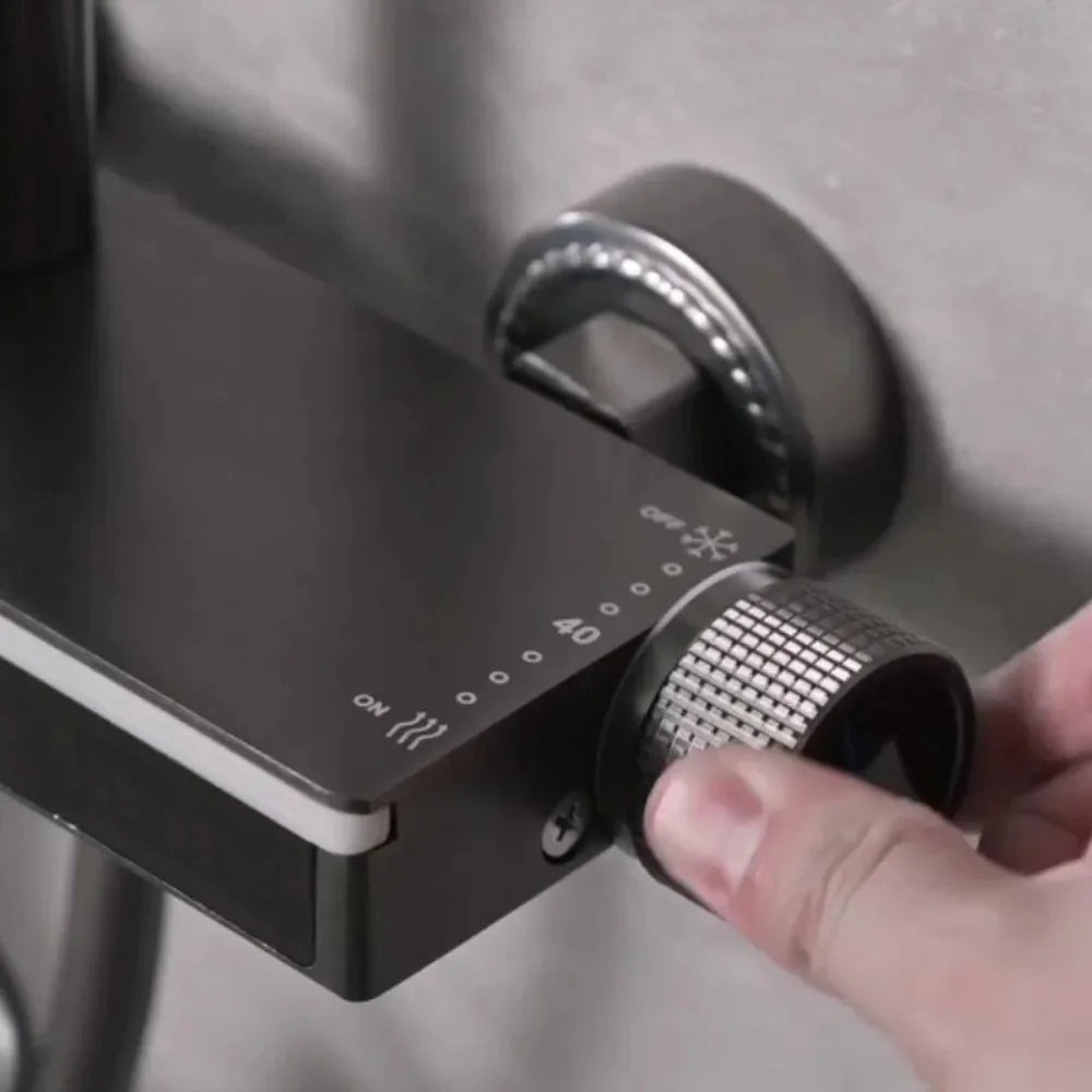 Wallex HydroTech® – Θερμοστατική Στήλη Ντους με Ψηφιακή Οθόνη & 4 Λειτουργίες | Premium Shower Experience - WL140791