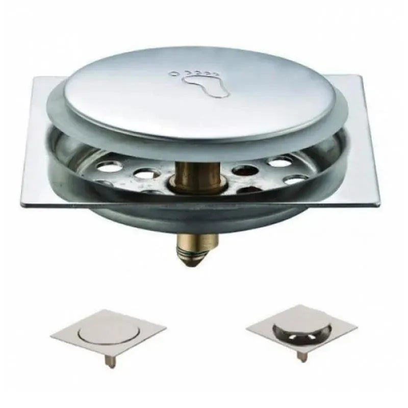 Wallex - Ανοξείδωτη Σχάρα Δαπέδου Με Σύστημα Pop Up Ασφαλείας 15x15cm - WL140593SL