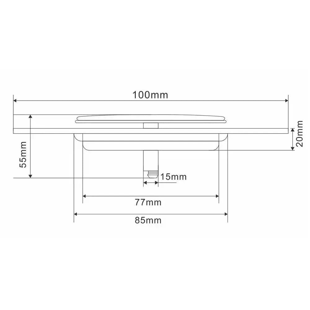 Wallex - Ανοξείδωτη Σχάρα Δαπέδου Με Σύστημα Pop Up Ασφαλείας 15x15cm - WL140593SL