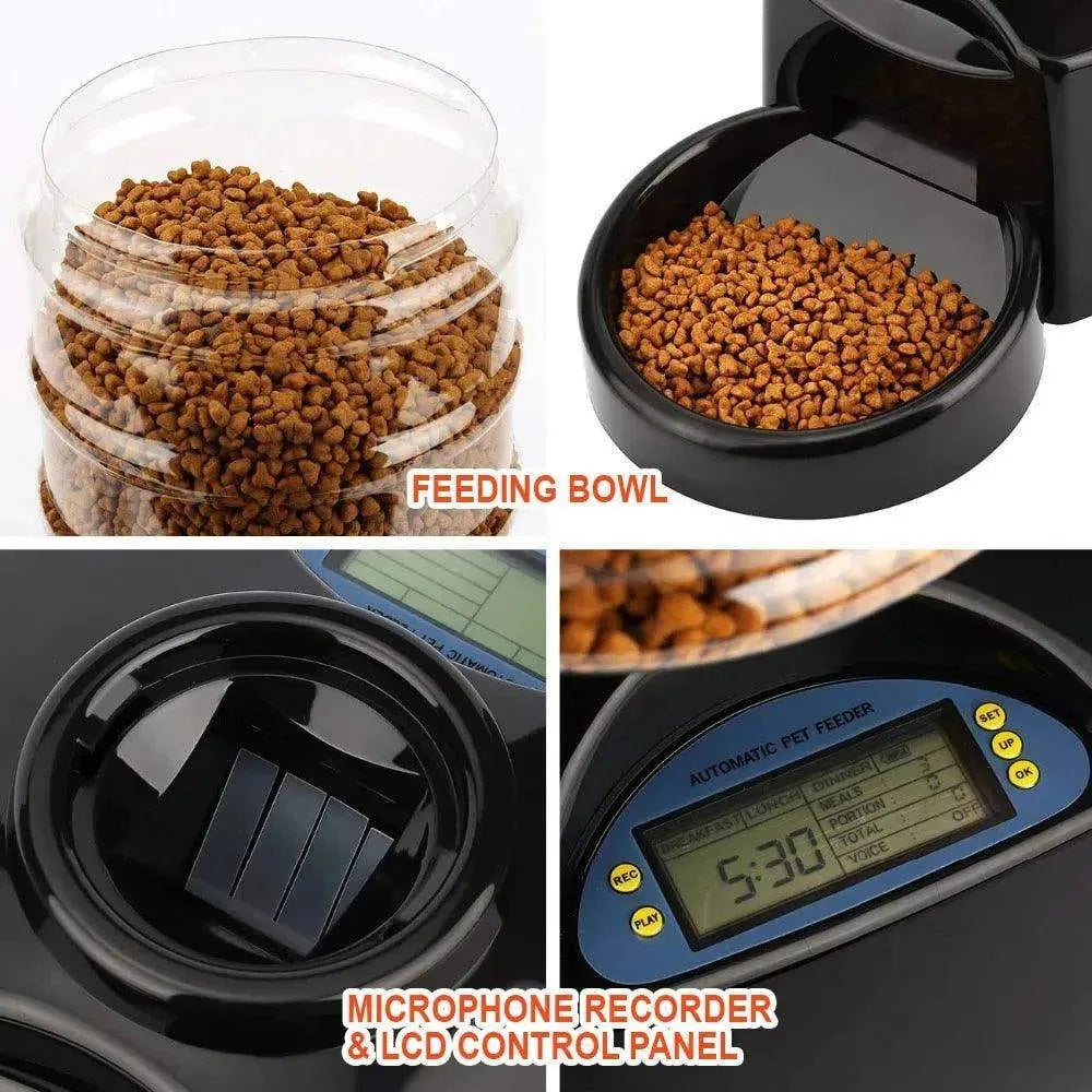 Wallex - Αυτόματη προγραμματιζόμενη ταΐστρα 5,5lt για σκύλο ή γάτα σε μαύρο χρώμα - WL140340