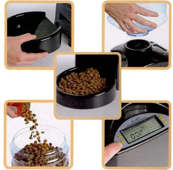 Wallex - Αυτόματη προγραμματιζόμενη ταΐστρα 5,5lt για σκύλο ή γάτα σε μαύρο χρώμα - WL140340