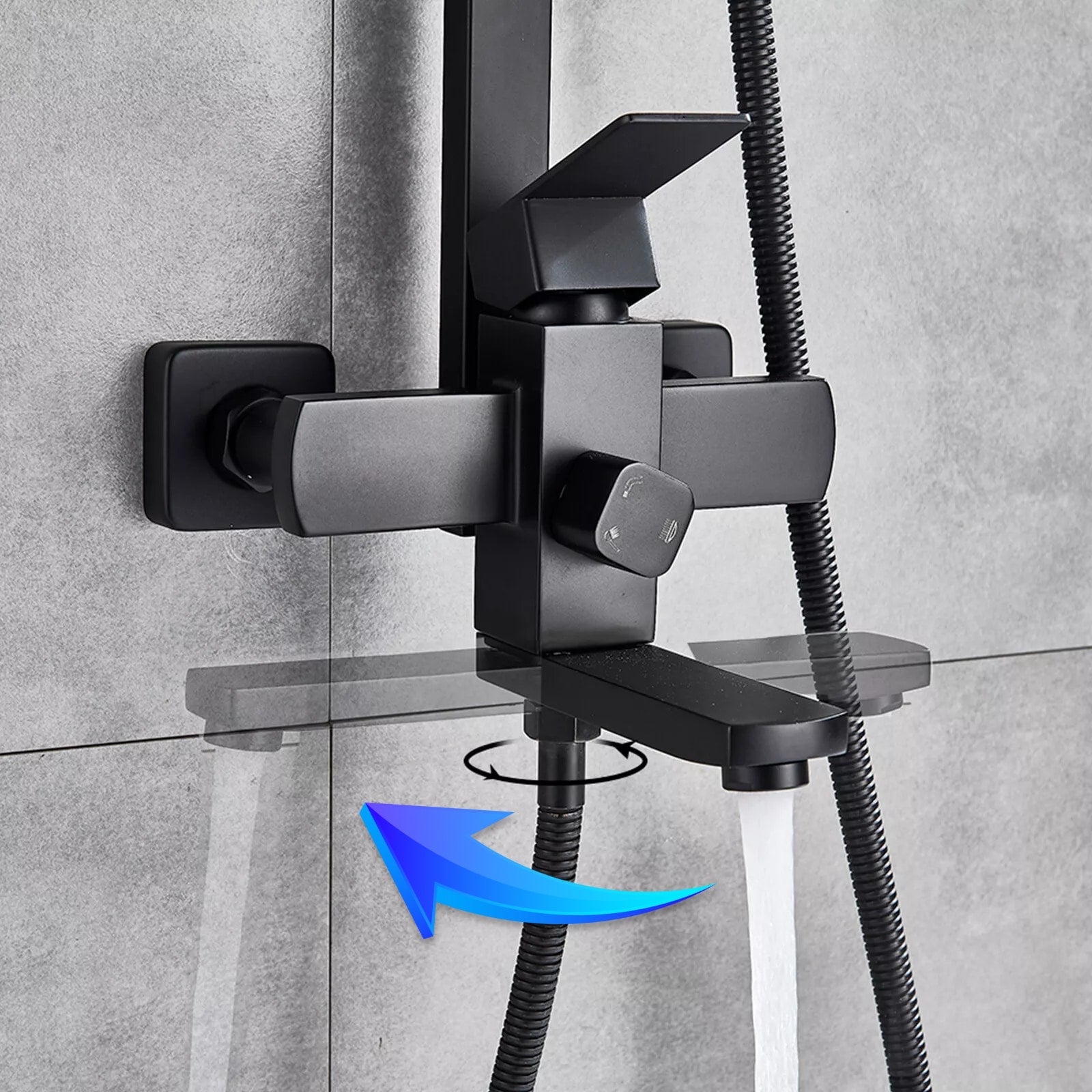 Περιστρεφόμενο στόμιο μπανιέρας Wallex HydroAxis® σε χρήση – wox.gr