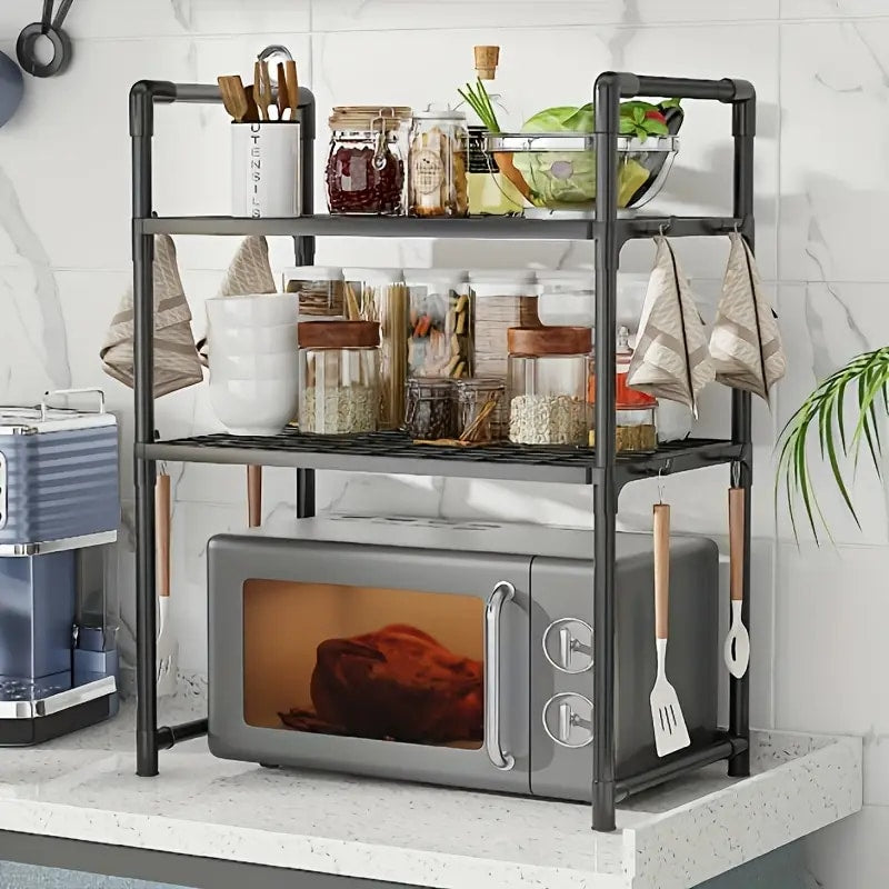 WALLEX Ραφιέρα Κουζίνας 3 Επιπέδων – Ιδανική για οργάνωση τροφίμων, σκευών και μικροσυσκευών