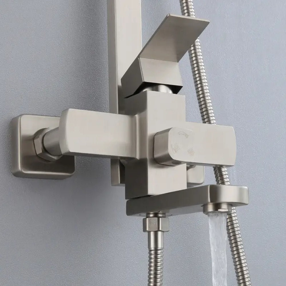 WALLEX Σετ Ντους & Μπαταρίας Μπανιέρας – Επιτοίχιο, με Κεφαλή Ντους, Τηλέφωνο & βρυσάκι | Ανοξείδωτο Ασημί | wox.gr