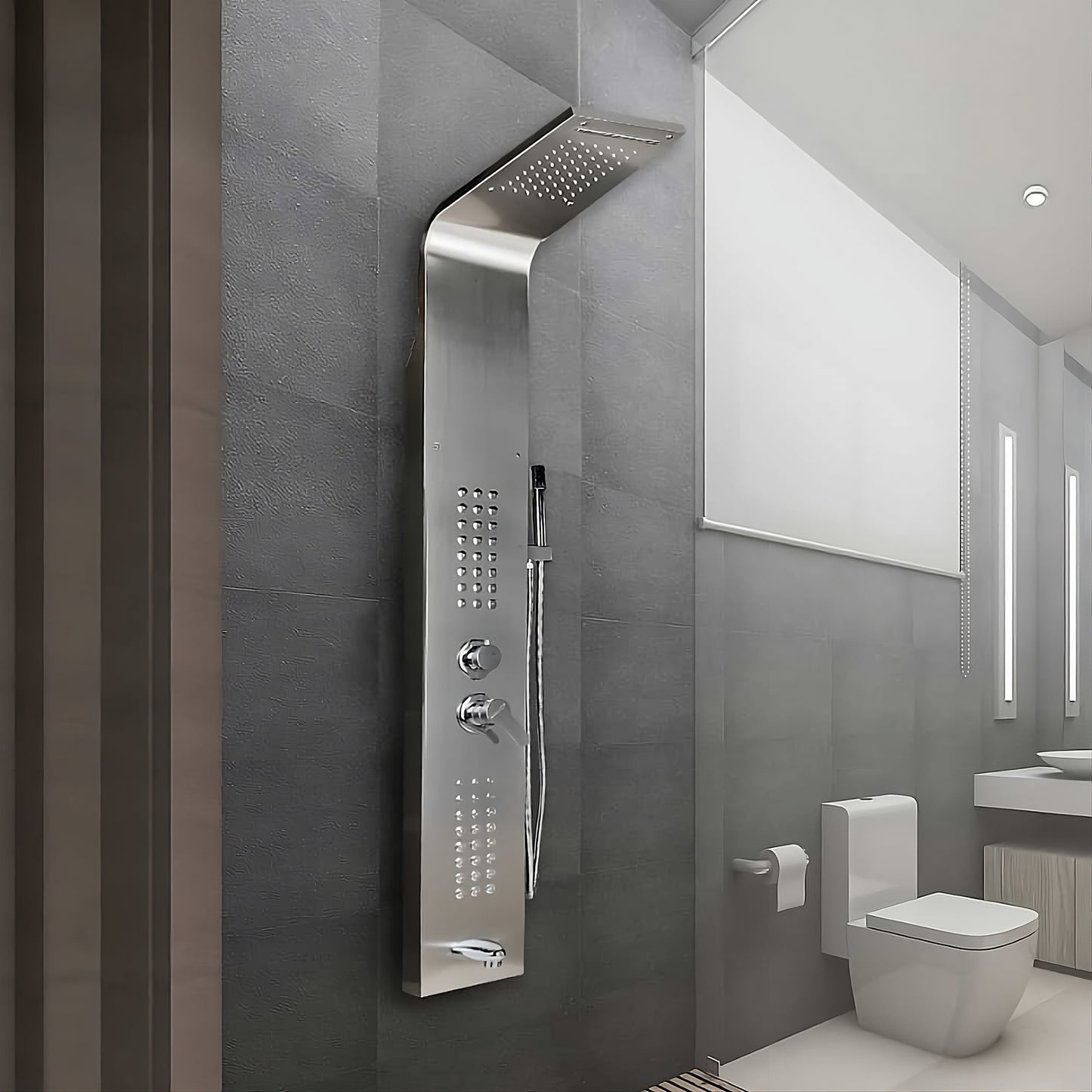 Wallex® SilverLine Shower Panel - Hydromassage